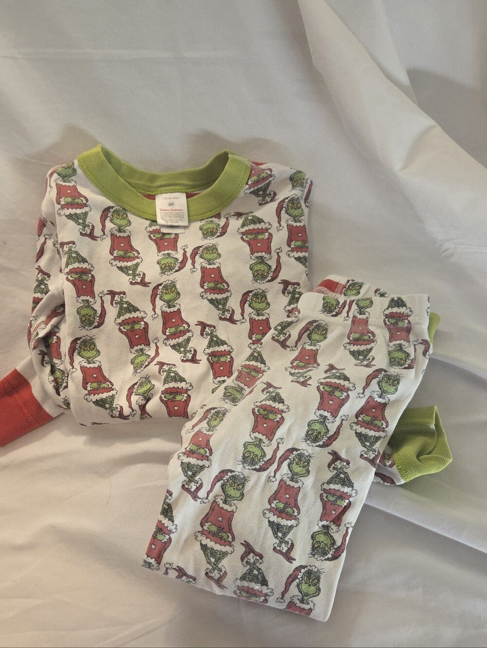 Hanna Andersson Kids Grinch-Print Holiday Pajama Set - Green & Red Size 5